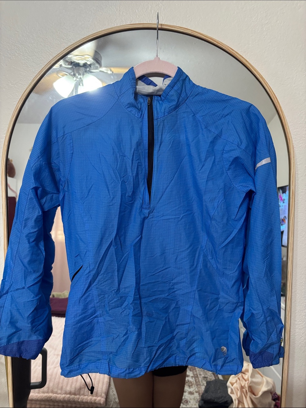 Women’s Lightweight Blue Windbreaker Quarter Zip